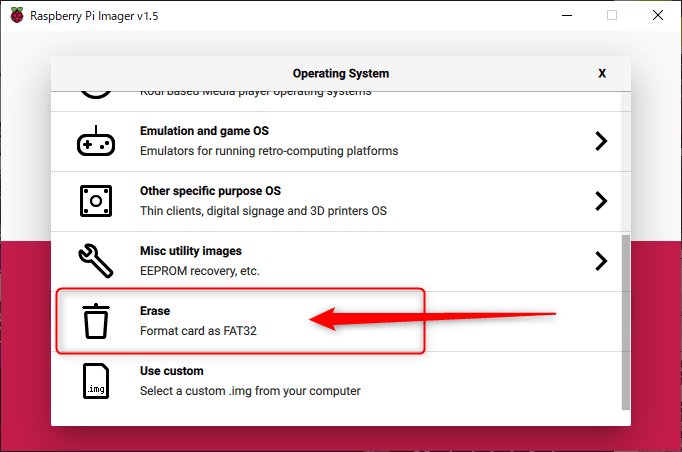 RaspberryPi OS install Fabshop