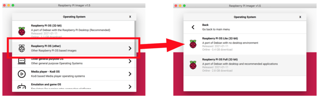 RaspberryPi OS install Fabshop