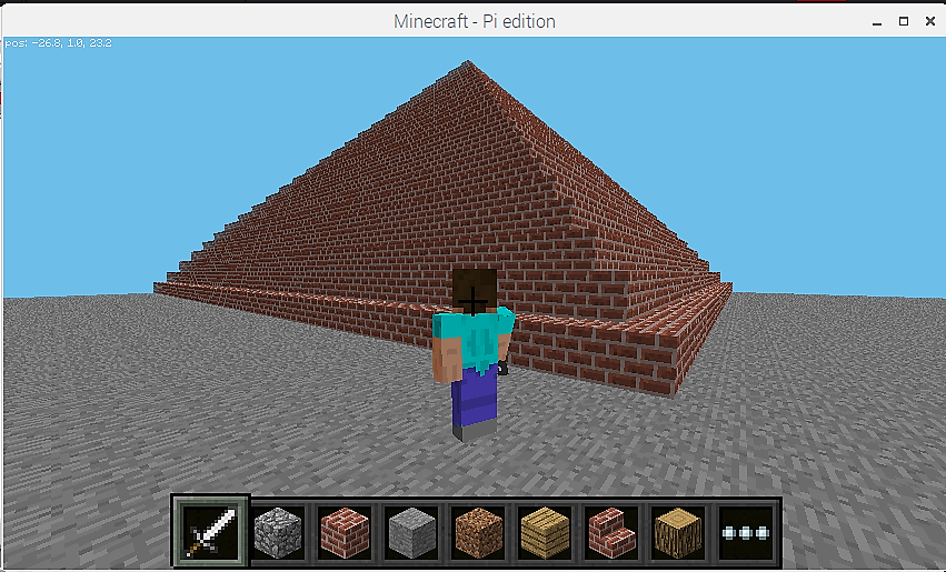 Scratch2mcpiでminecraftを動かしてみよう 第9回 巨大ピラミッドだって築造できるぞ Fabshop Jp デジタルでものづくり ファブショップ