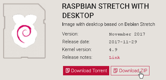 【STEP-03】Raspbian Stretch with Desktopのダウンロード