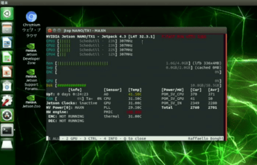 Jetson Nanoの負荷の状況を表示するコマンド Cpu Gpuの使用率を見る Fabshop Jp デジタルでものづくり ファブショップ