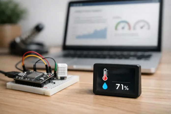 ESP32 Webサーバー 自作 初心者向け温湿度モニターの作り方